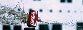 These pictures from a video show a softdrink can being pierced by an arrow. This was photographed by the APX camera (2000 fps at 1028 x 1028 pixels). Only half of the screen is being used